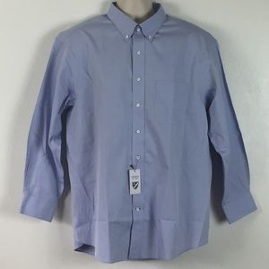 🆕Cremieux 17 1/2 33 Non Iron Blue Pima Cotton